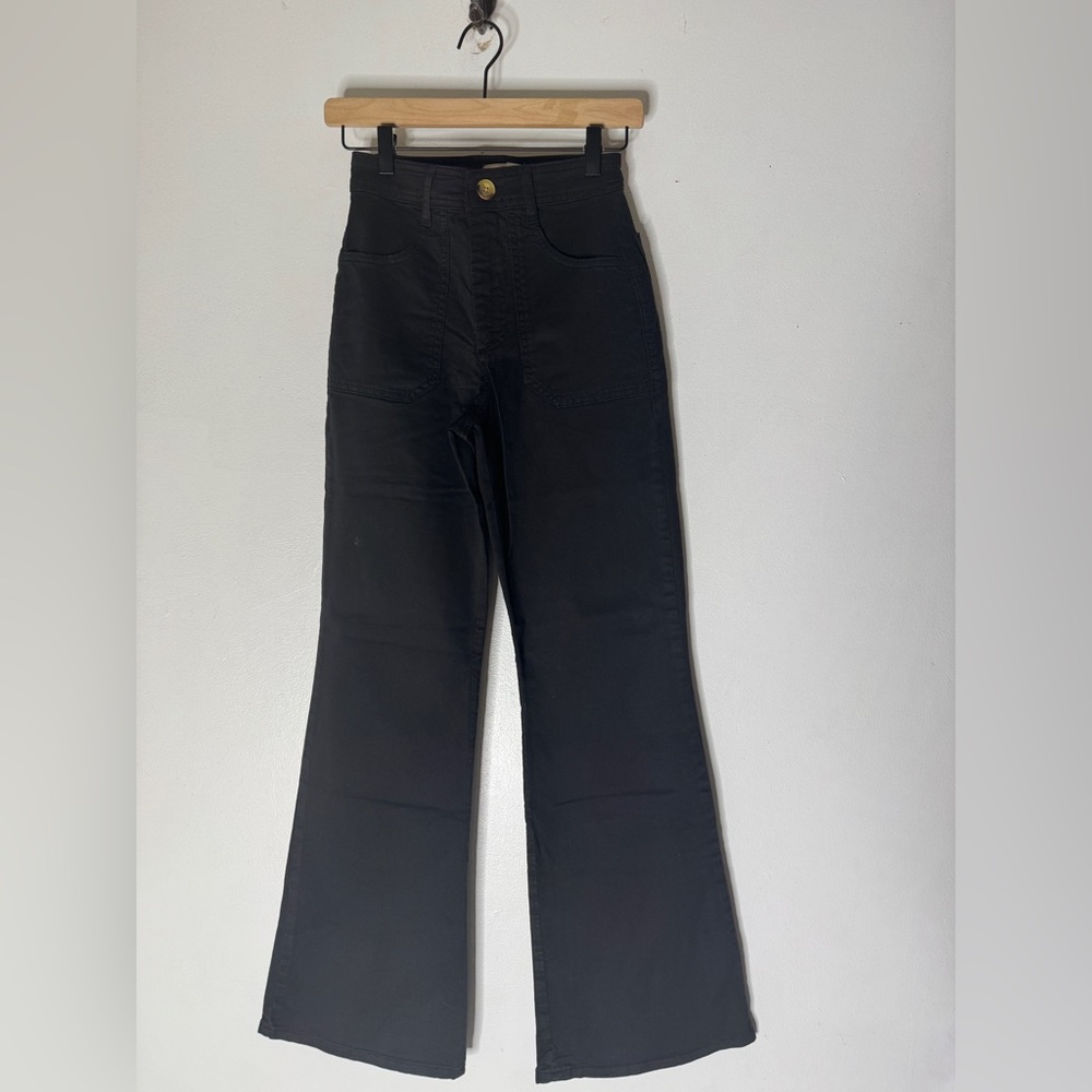 Marine Layer Bridget‎ Twill Flare Pants Black Size 2 Style 16304